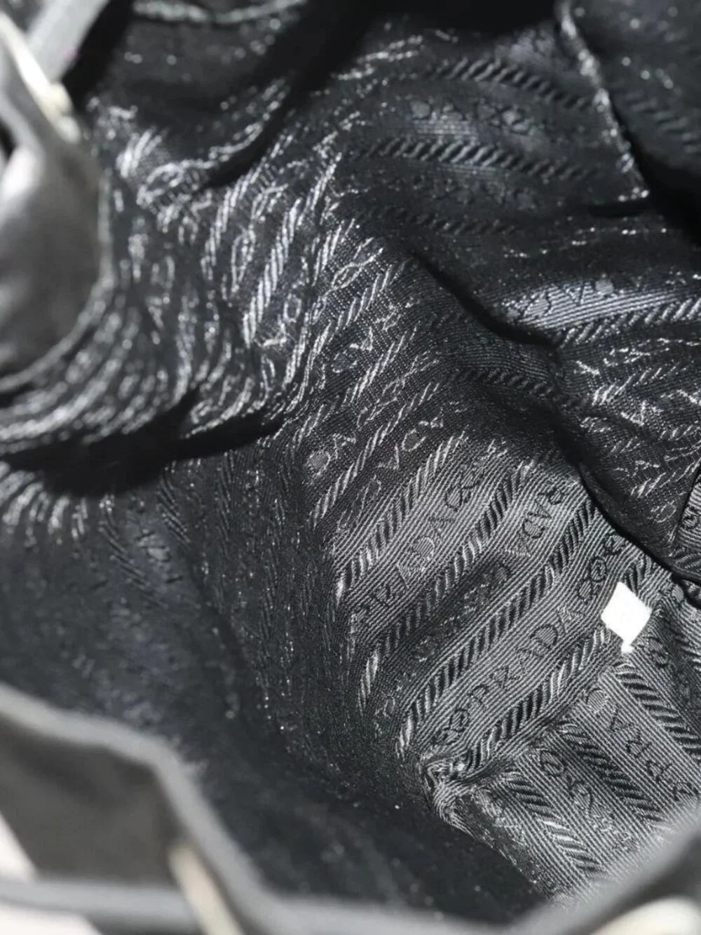 PRADA Backpack Nylon Black Silver Auth 183221